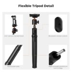 K&F Concept Phone Tripod, Extendable Flexible Tripod with Remote 24in Small Tripod for iPhone, Mini Tripod Max Load 4.4lb for iPhone 16 15 14 Pro Max XS Max X 8 Samsung Canon Nikon Sony Cameras.