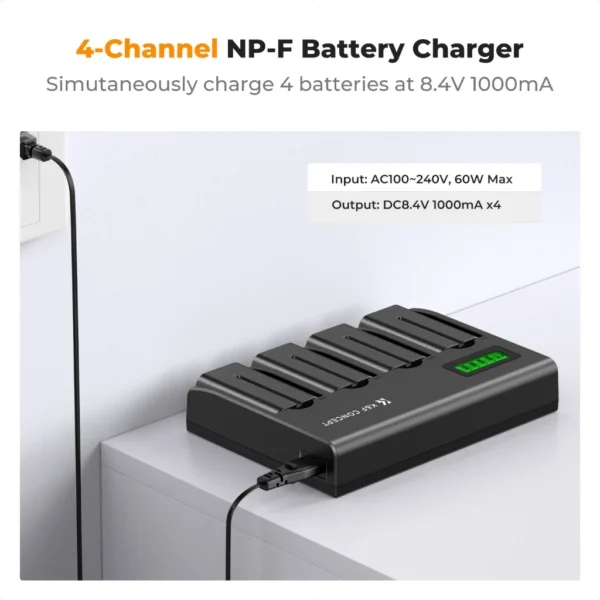 K&F Concept charger 4 slot np f series kf concept lcd