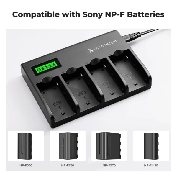 K&F Concept charger 4 slot np f series kf concept lcd