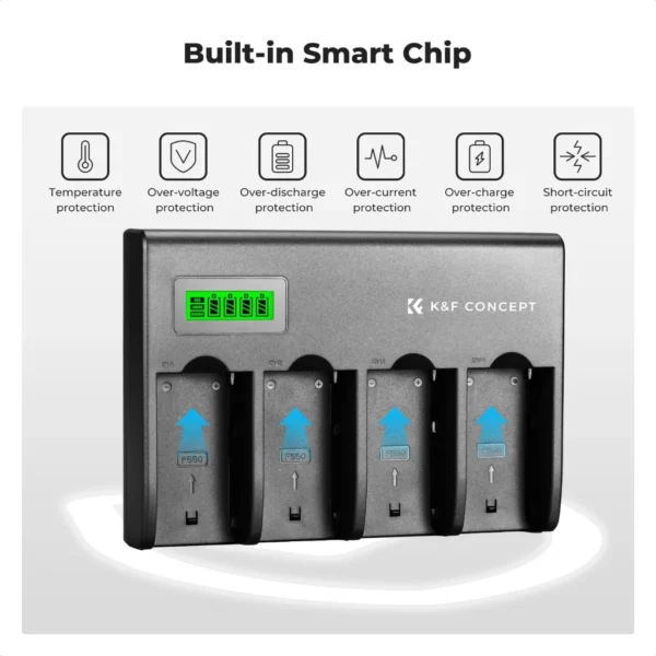 K&F Concept charger 4 slot np f series kf concept lcd
