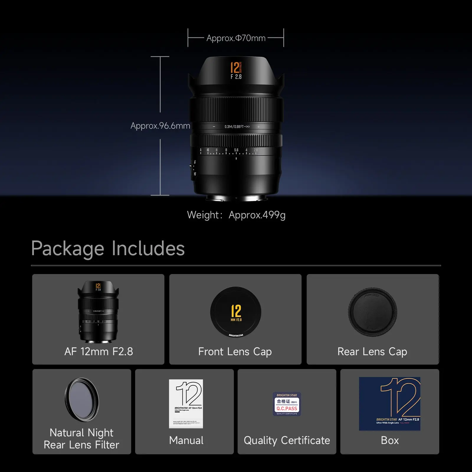Brightin Star AF 12mm F2.8 Full Frame Ultra Wide Angle Auto Focus Lens - Gambar 10