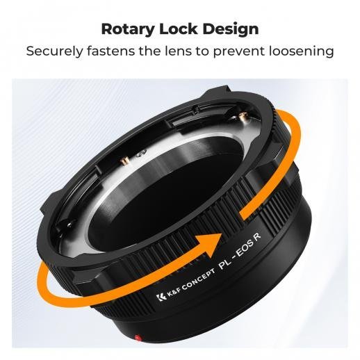 K&F Concept PL-RF Mount Lens Adapter, Compatible with PL Mount Lens Converter to RF Mount Cameras Adapter - Gambar 6