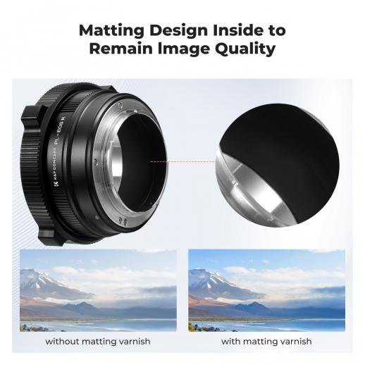 K&F Concept PL-RF Mount Lens Adapter, Compatible with PL Mount Lens Converter to RF Mount Cameras Adapter - Gambar 9
