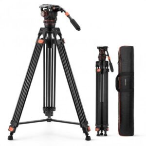K&F CONCEPT Heavy Duty Tripod 75" Video Tripod Stand with Fluid Head Damping Adjustable - Load up to 22lb