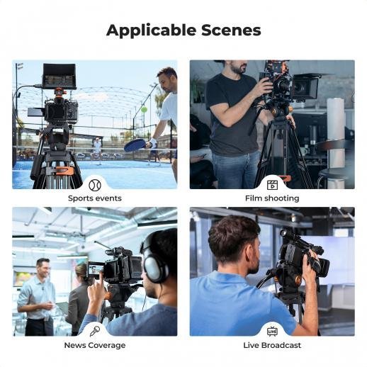K&F Concept 80" Video Tripod with Fluid Head - Aluminum Heavy Duty Camera Tripod with Smooth Friction Damping - Gambar 10