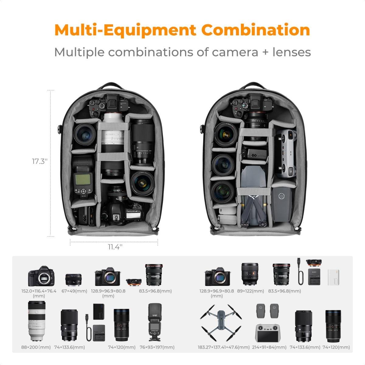 K&F Concept camera backpack nature wander18l - Gambar 6