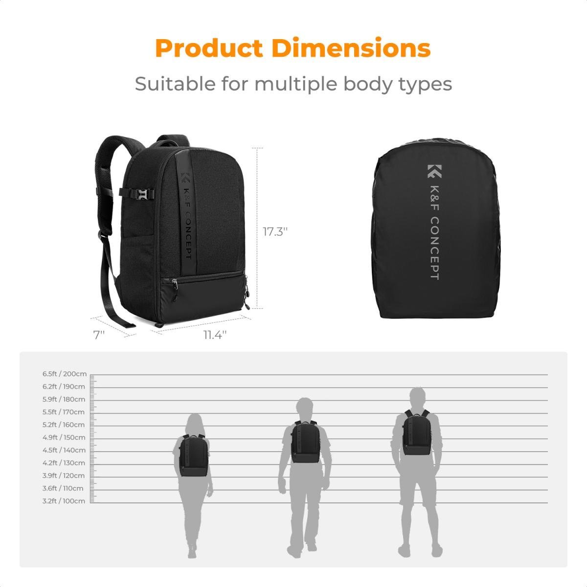 K&F Concept camera backpack nature wander18l - Gambar 3