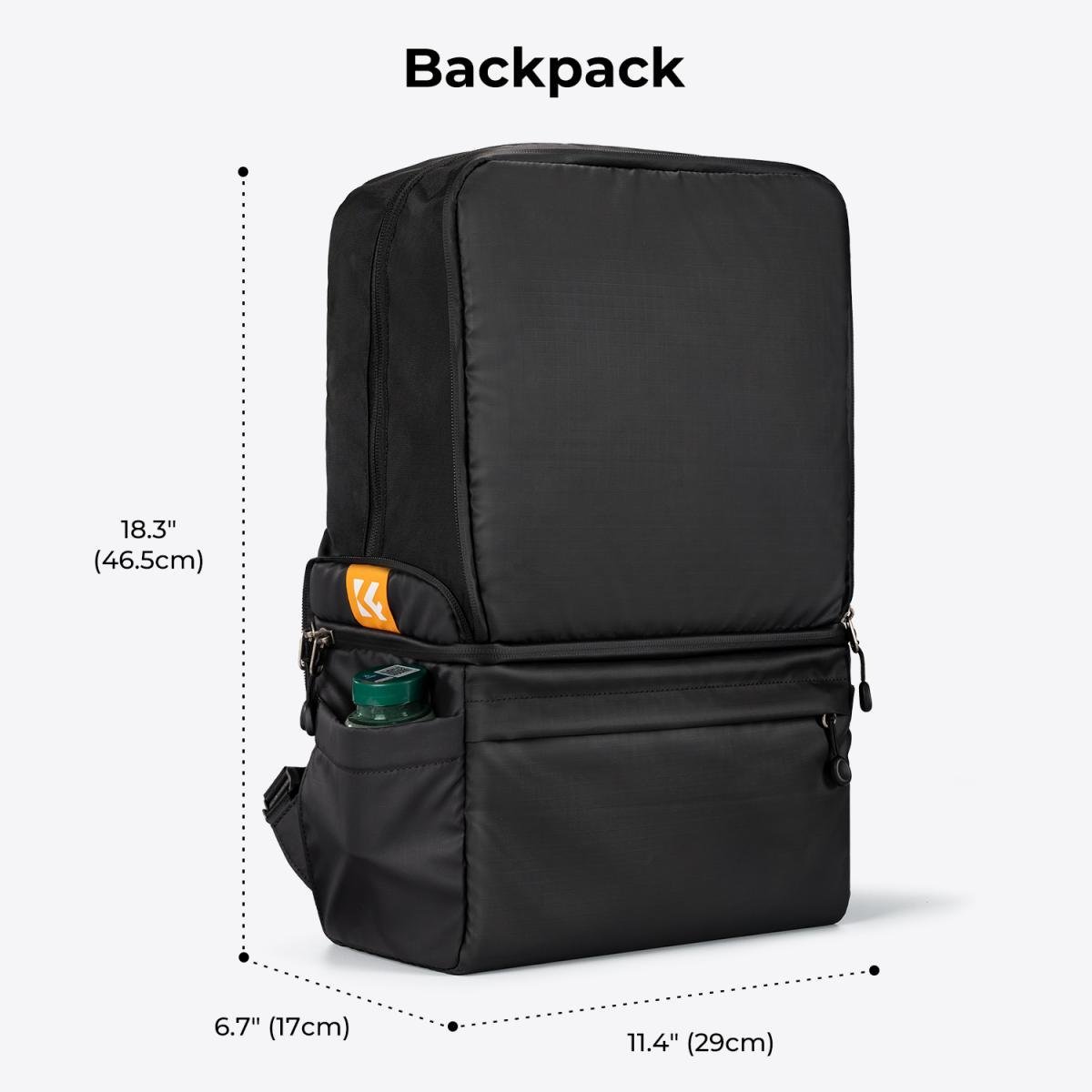 K&F Concept Collapsible Camera Bag 2 Way 22L for Photographers Business Trip / Travel / Everyday Bag - Sling Bag10L Urban Wander 03 (Black ) - Gambar 3
