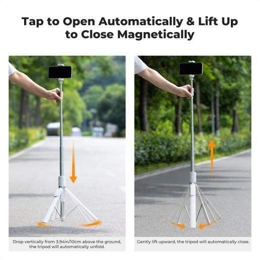 K&F Concept Self Open Selfie Stick - Selfie Stick Tripod with Rechargeable Bluetooth Remote Control - Gambar 3