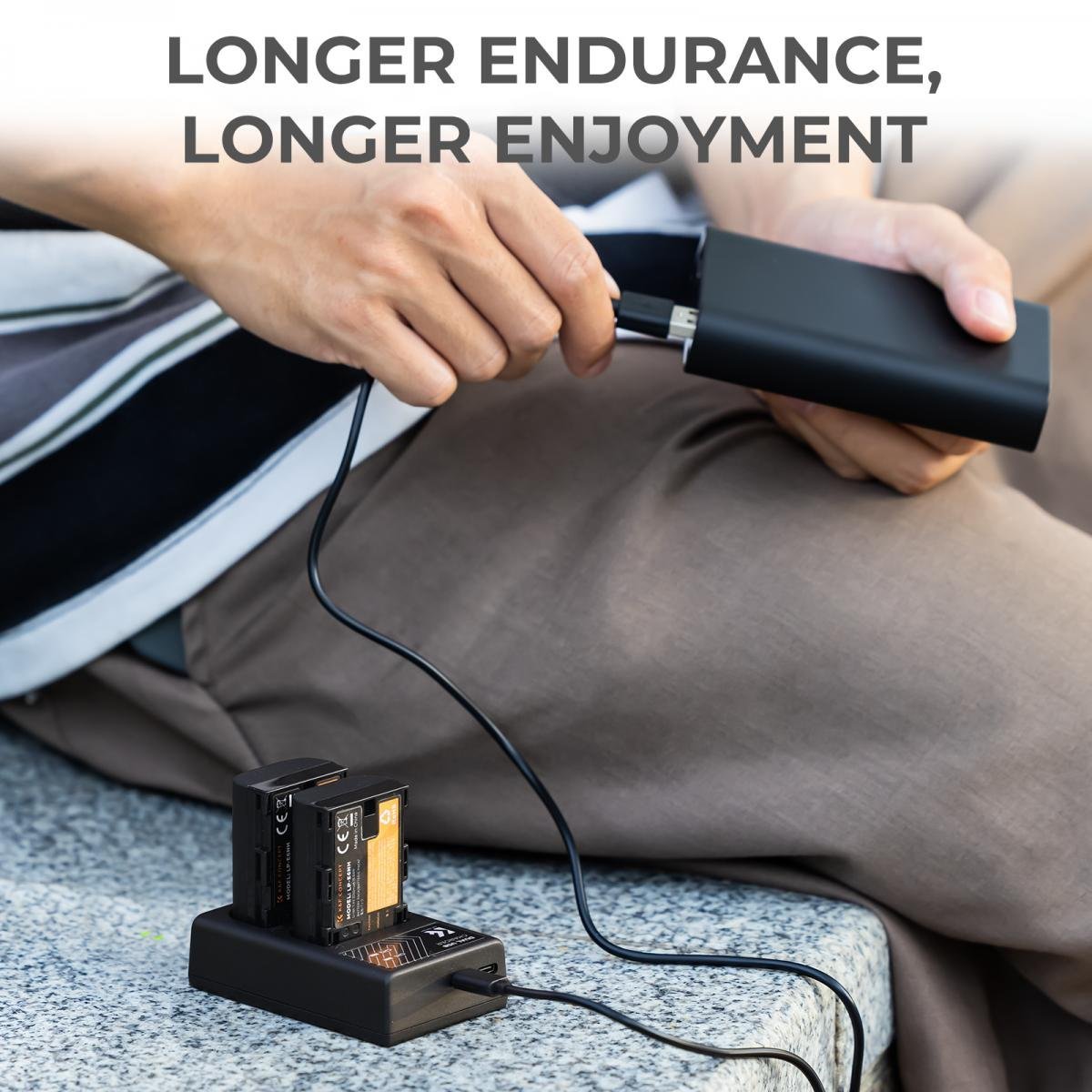 LP-E6/LP-E6N/LP-E6NH Battery Charger, Dual Slot Quick Charger for Canon EOS R5, EOS R6, EOS R, EOS 5D Mark IV, 5D Mark III, 5DS, 5DS R, 5D Mark II, 6D Camera - Gambar 3