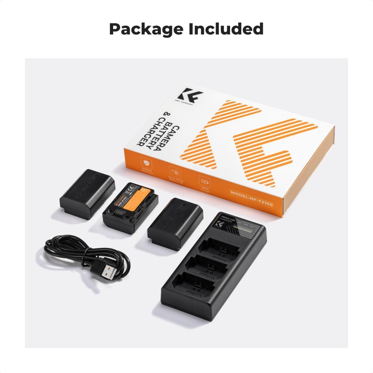NP-FZ100 Battery and Three Slot Charger, 3-Pack Replacement Battery for Sony A7iii, A7iv, A7C, ZV-E1, FX3, FX30, A9, A6600, A6700, Alpha 9, Alpha 9S, A9S, A7R III, A7R IV, A7R V, 2280mAh - Gambar 3