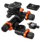 K&F Concept geared tripod head kamer 360 derajat 6kg makro
