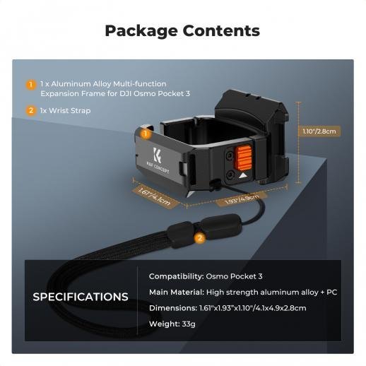 Pocket 3 Aluminum Alloy Multi - function Expansion Frame - Gambar 8