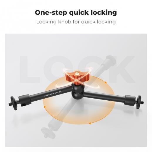 K&F Concept 9.8" Magic Arm Camera Mount with Dual 360° Ball Heads & 1/4" Screw for DSLR, Monitor, LED Light, Flash, Microphone & Camera Cage - Gambar 7