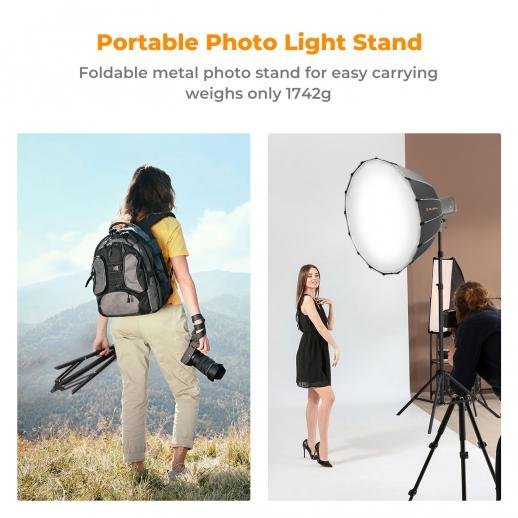 K&F Concept Light Stand for Photography 9.1ft/2.8M Portable Extendable Photo Video Tripod Stand - Gambar 8