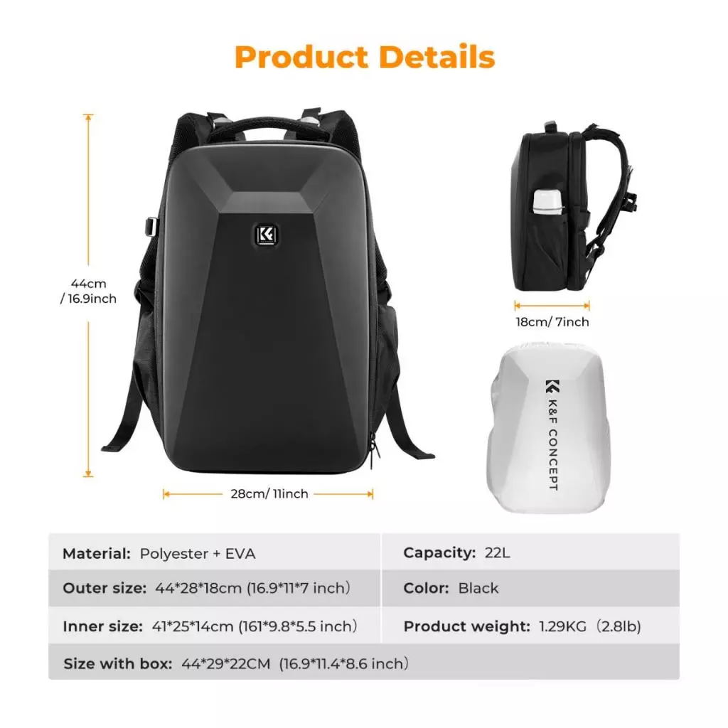 K&F Concept Camera Backpack 22L Nature Wander 10 - Tas Kamera - Ransel Kamera - Camera Bag - Gambar 4