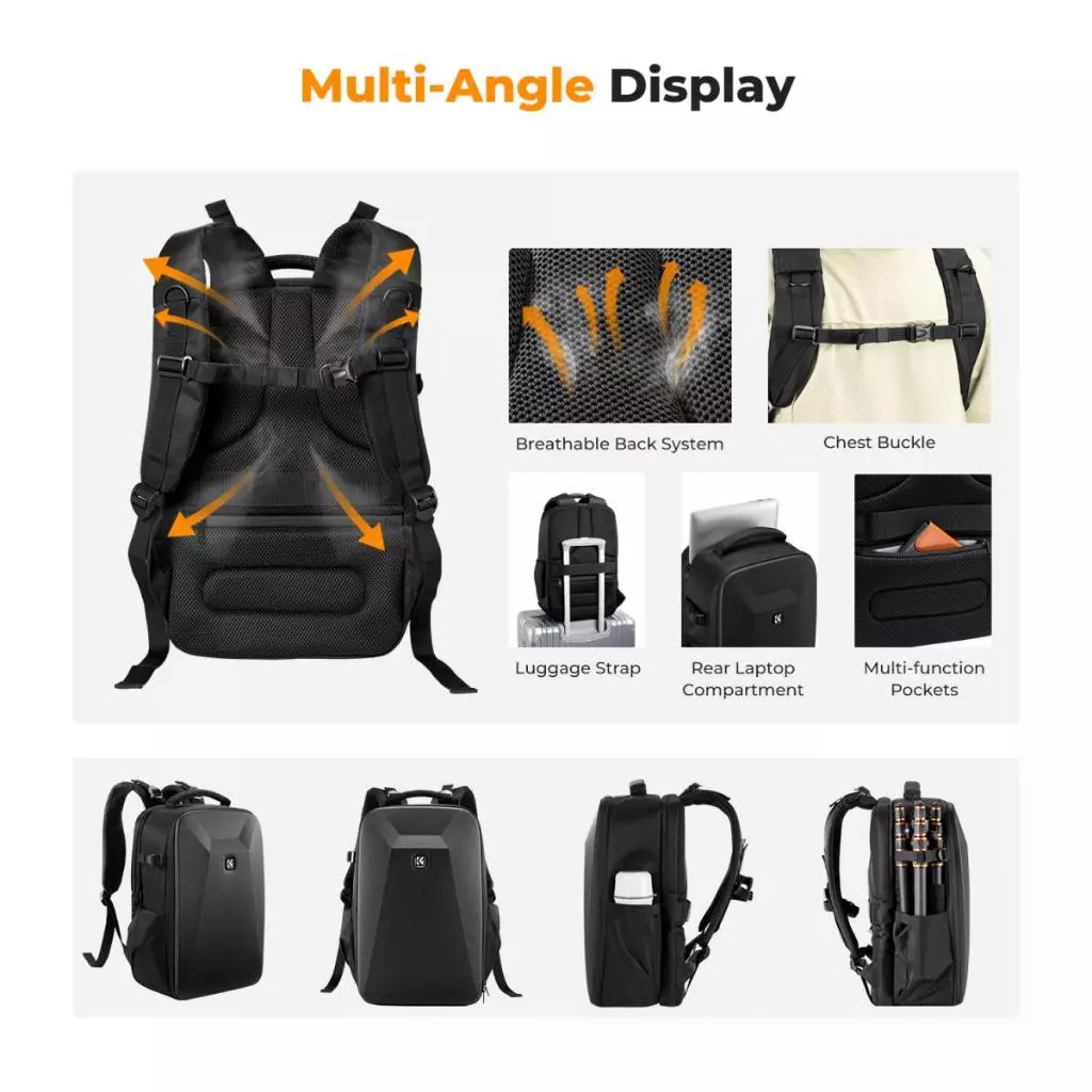 K&F Concept Camera Backpack 22L Nature Wander 10 - Tas Kamera - Ransel Kamera - Camera Bag - Gambar 7