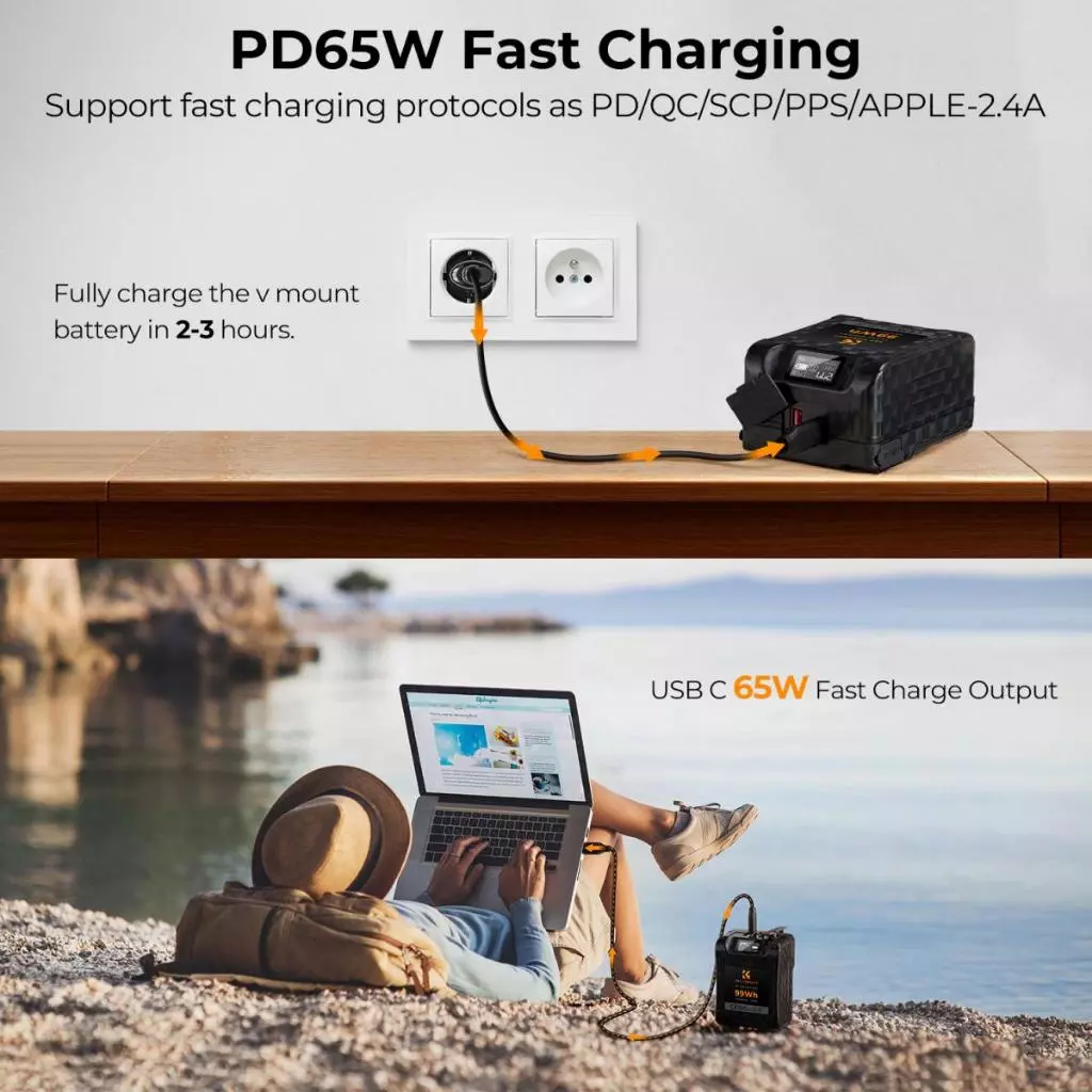 K&F Concept Battery V-Mount 99Wh 6700mAh 14.8V - Gambar 8