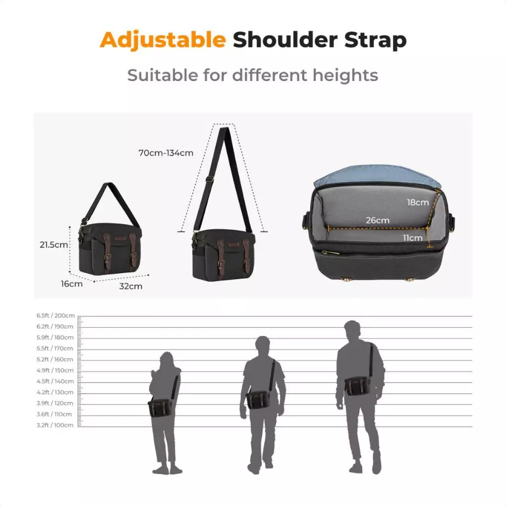 K&F Concept Sling Camera Bag 10L, Women and Men - Sling Bag - Camera Bag - Gambar 4