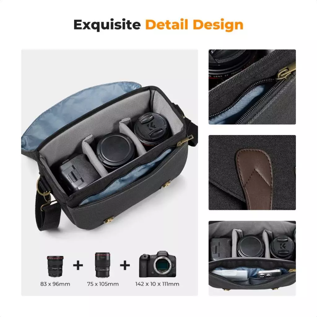 K&F Concept Sling Camera Bag 10L, Women and Men - Sling Bag - Camera Bag - Gambar 5